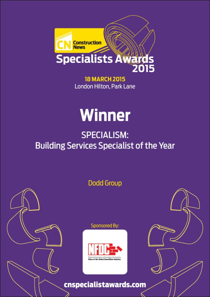 Dodd Group Building Services Awards 2015