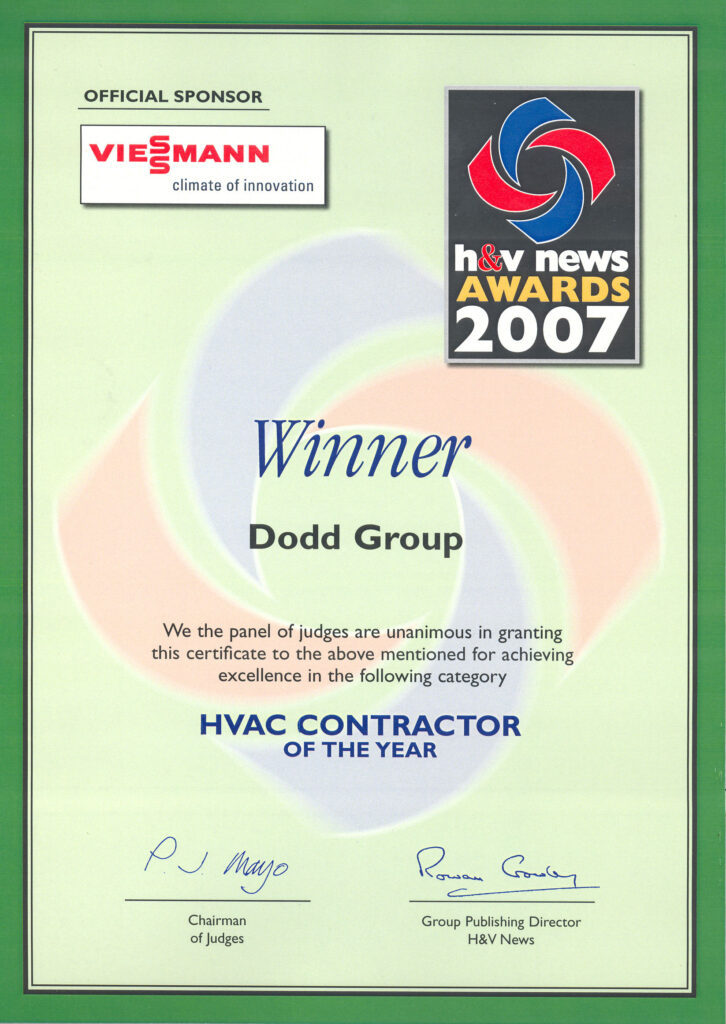 Timeline HVAC CONTRACTOR OF THE YEAR 2007